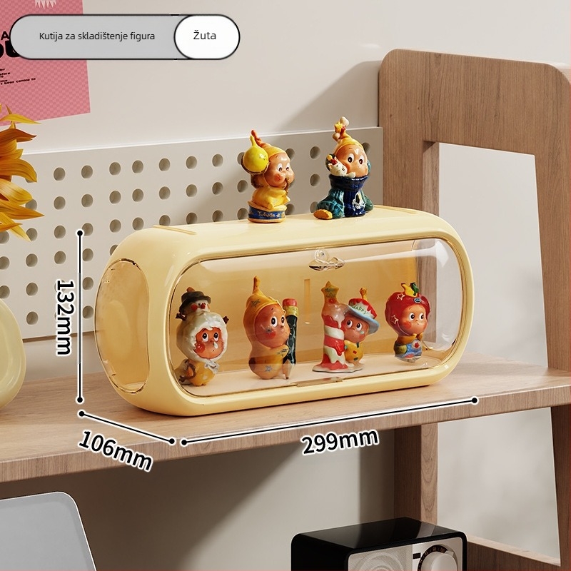 SN3002 stolna kutija za skladištenje — zidni montažni bez bušenja, prašini otporan dizajn kapsule svemira, materijal: plast HIPS+PET (100% novi materijal)