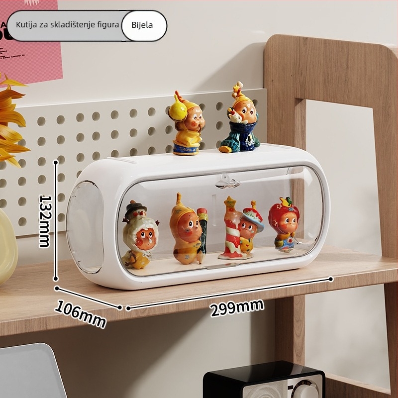 SN3002 stolna kutija za skladištenje — zidni montažni bez bušenja, prašini otporan dizajn kapsule svemira, materijal: plast HIPS+PET (100% novi materijal)