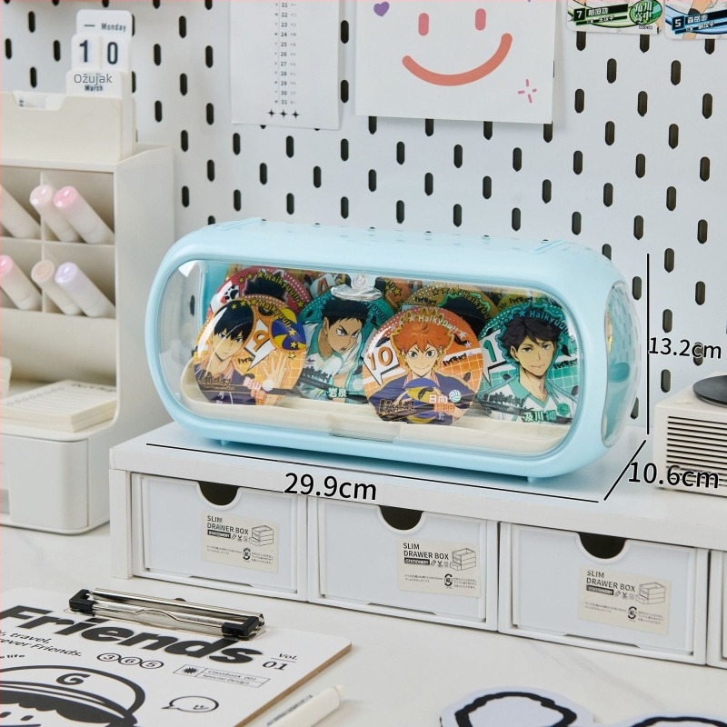 SN3002 stolna kutija za skladištenje — zidni montažni bez bušenja, prašini otporan dizajn kapsule svemira, materijal: plast HIPS+PET (100% novi materijal)