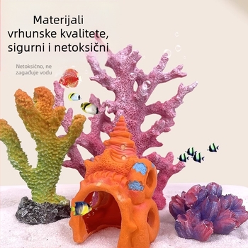 Ukras od smole za akvarij Zamak od školjke za ribe i škampe s rupama za razmnožavanje i skloništa