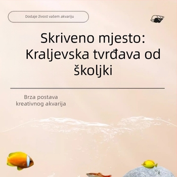 Ukras od smole za akvarij Zamak od školjke za ribe i škampe s rupama za razmnožavanje i skloništa