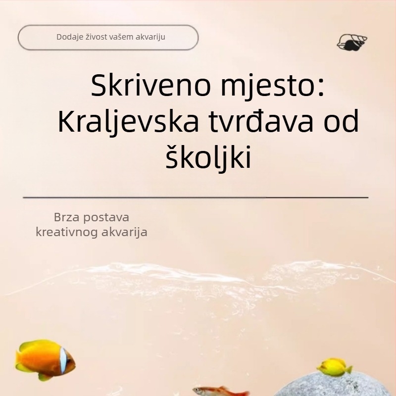 Ukras od smole za akvarij Zamak od školjke za ribe i škampe s rupama za razmnožavanje i skloništa