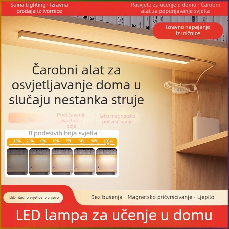 LED stolna lampica za studentski dom, duga LED traka, zaštita očiju pri učenju, USB magnetsko pričvršćivanje