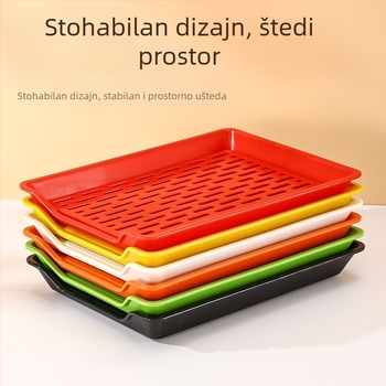 PP kvadratna ploča s mrežom za odvod vode, moguć ispis logotipa na zahtjev, nije sigurna za mikrovalnu, moderni minimalistički stil