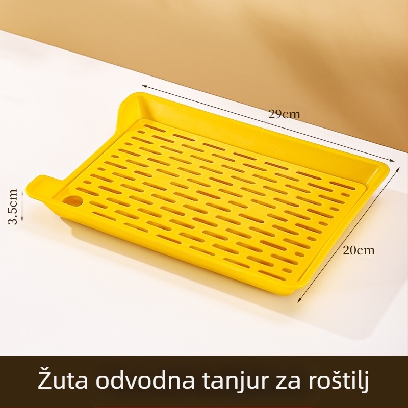 PP kvadratna ploča s mrežom za odvod vode, moguć ispis logotipa na zahtjev, nije sigurna za mikrovalnu, moderni minimalistički stil