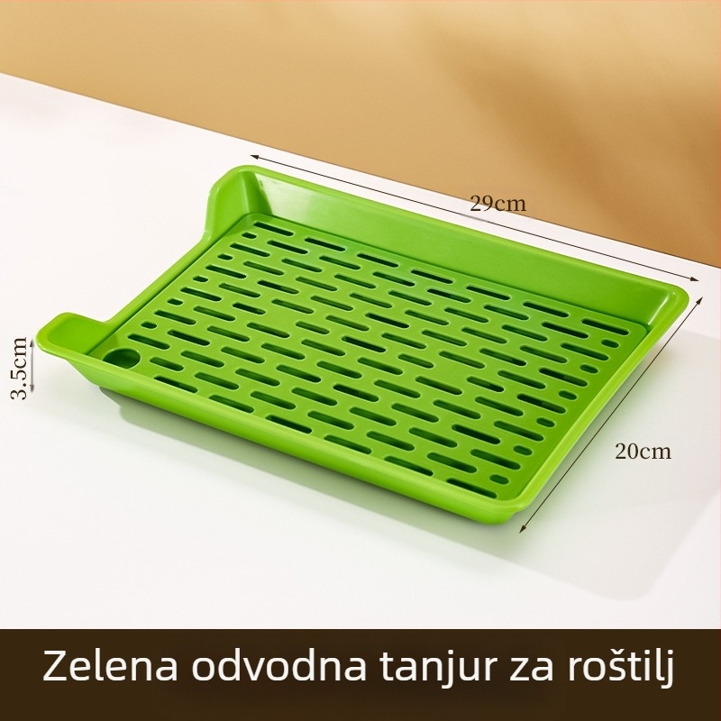 PP kvadratna ploča s mrežom za odvod vode, moguć ispis logotipa na zahtjev, nije sigurna za mikrovalnu, moderni minimalistički stil