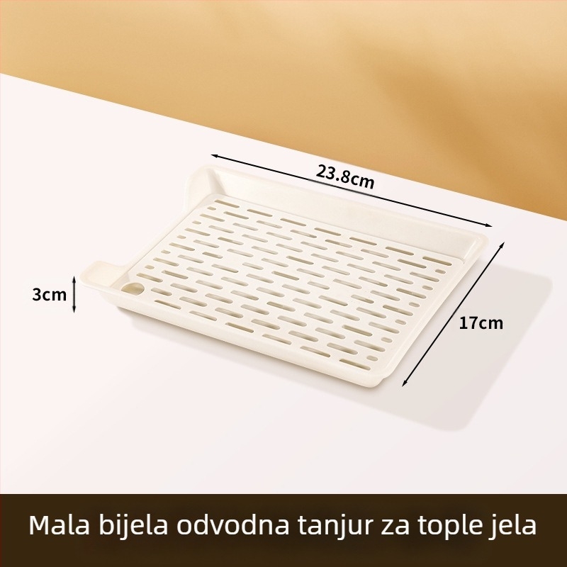 PP kvadratna ploča s mrežom za odvod vode, moguć ispis logotipa na zahtjev, nije sigurna za mikrovalnu, moderni minimalistički stil