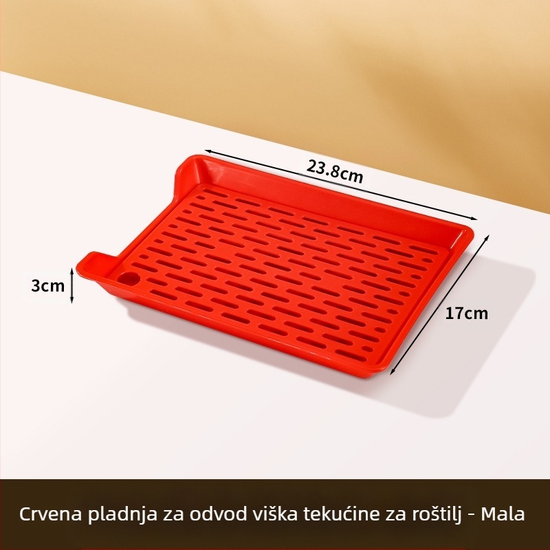 PP kvadratna ploča s mrežom za odvod vode, moguć ispis logotipa na zahtjev, nije sigurna za mikrovalnu, moderni minimalistički stil