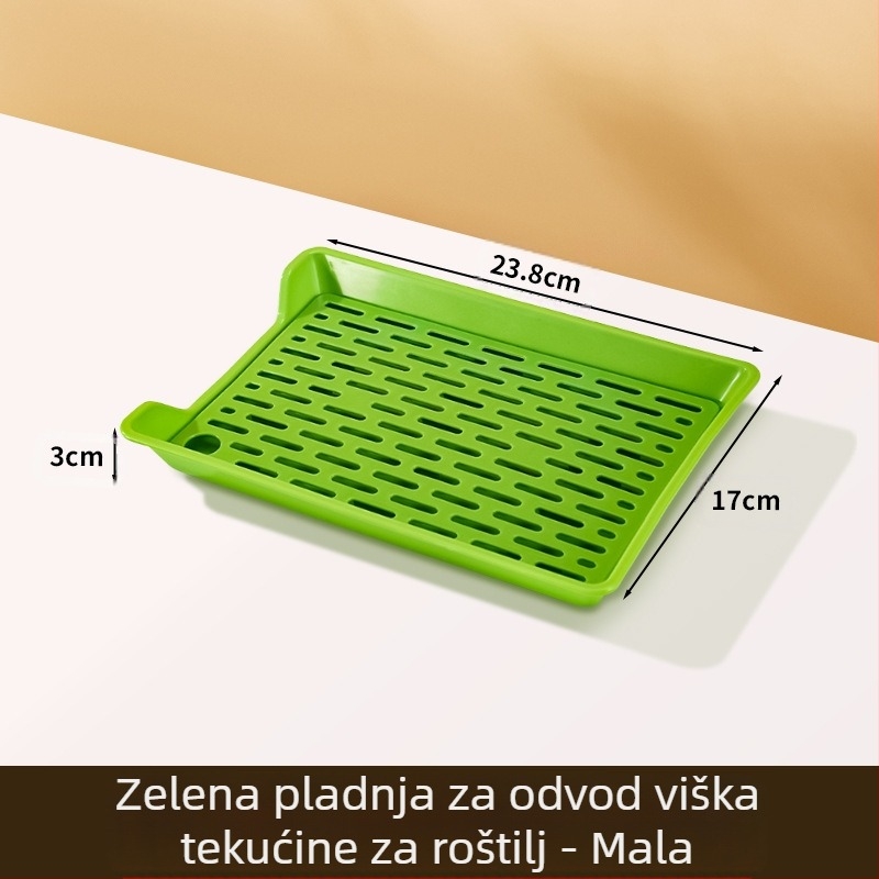PP kvadratna ploča s mrežom za odvod vode, moguć ispis logotipa na zahtjev, nije sigurna za mikrovalnu, moderni minimalistički stil