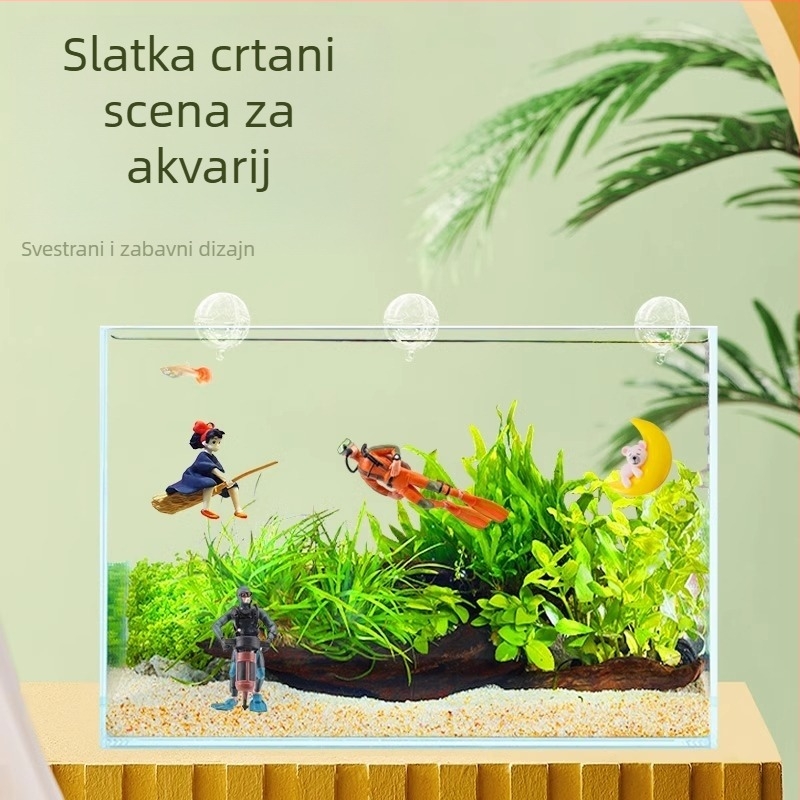 Dekor za akvarij – Mala vještica s plutajućom kuglom, PVC; kategorija: lutka; stil: lutka; težina 0.1 g