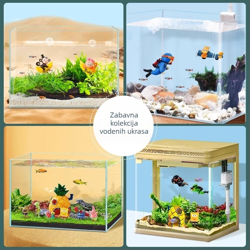 Dekor za akvarij – Mala vještica s plutajućom kuglom, PVC; kategorija: lutka; stil: lutka; težina 0.1 g