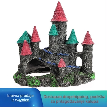 Dekoracija akvarija – Zamak od smole, materijal: smola; namjena: ukrašavanje akvarija; težina približno 260 g