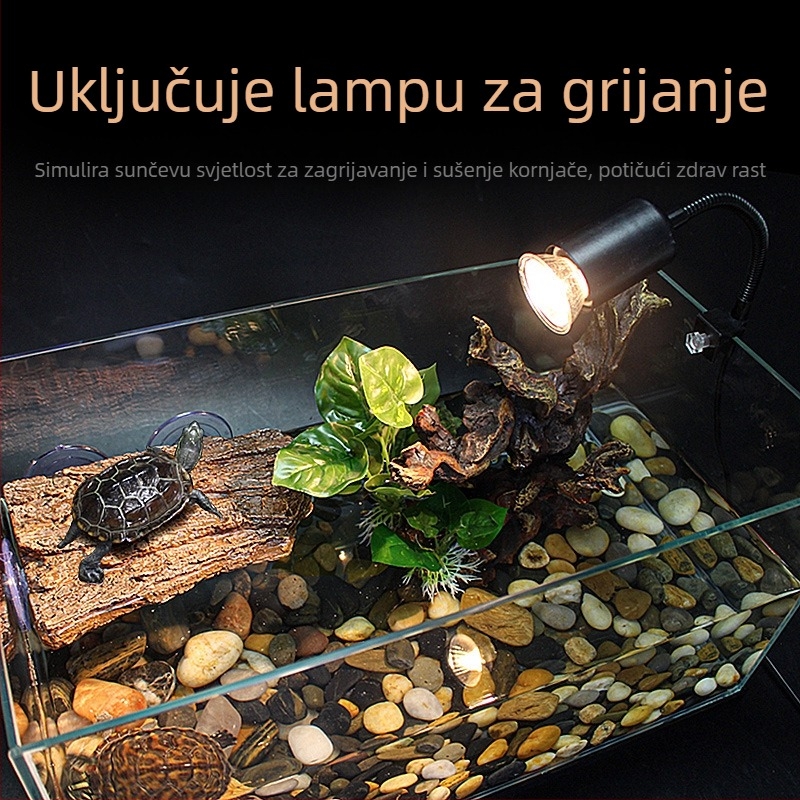 Platforma za Kornjače u dubokim vodama s plutajućim otokom i ljestvicom – Materijal: smola; Marka: Tim Yue; Težina: 500; Oprema za akvarij