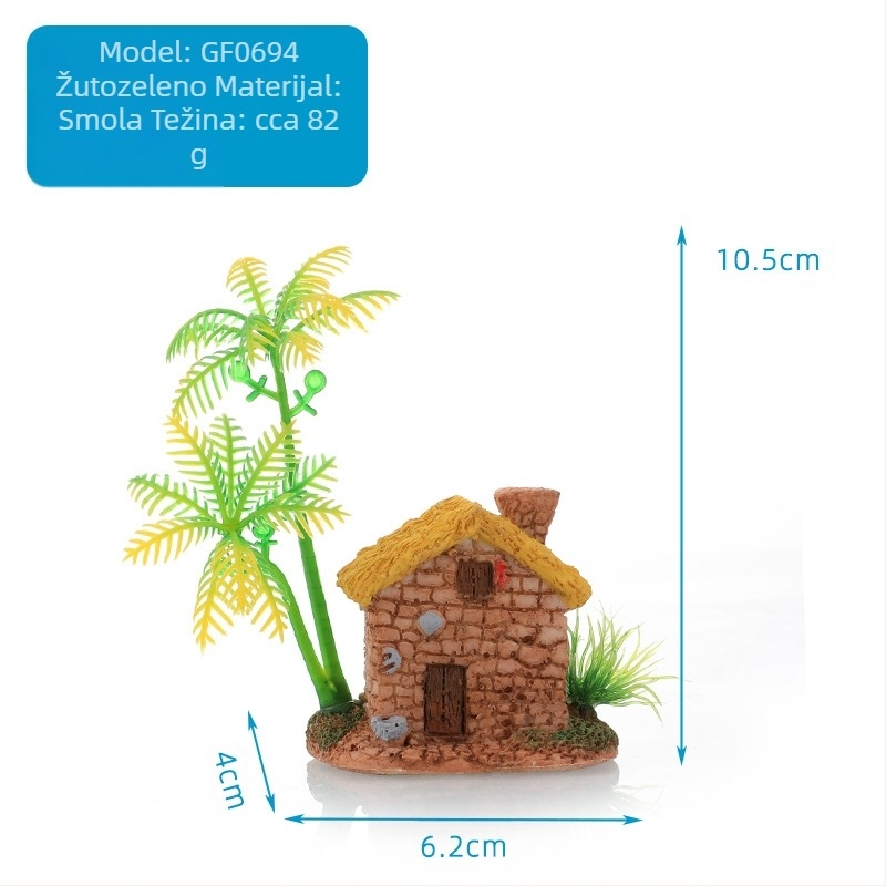 Dvorac od smole za akvarij, dekorativni ukras, Yitong, 390 g