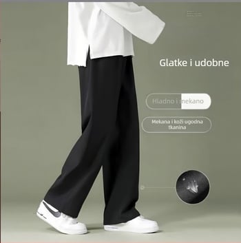 Muške tanke hlače od ice silk, proljeće-ljeto, brzo sušeće, casual sportske, ravnog kroja, plus veličina