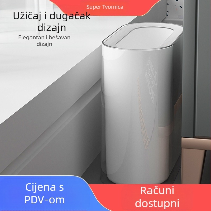Koš za smeće bez poklopca za kuhinju i kupaonicu, 12 L, plastika, ovalni oblik, marka Qiaofeng