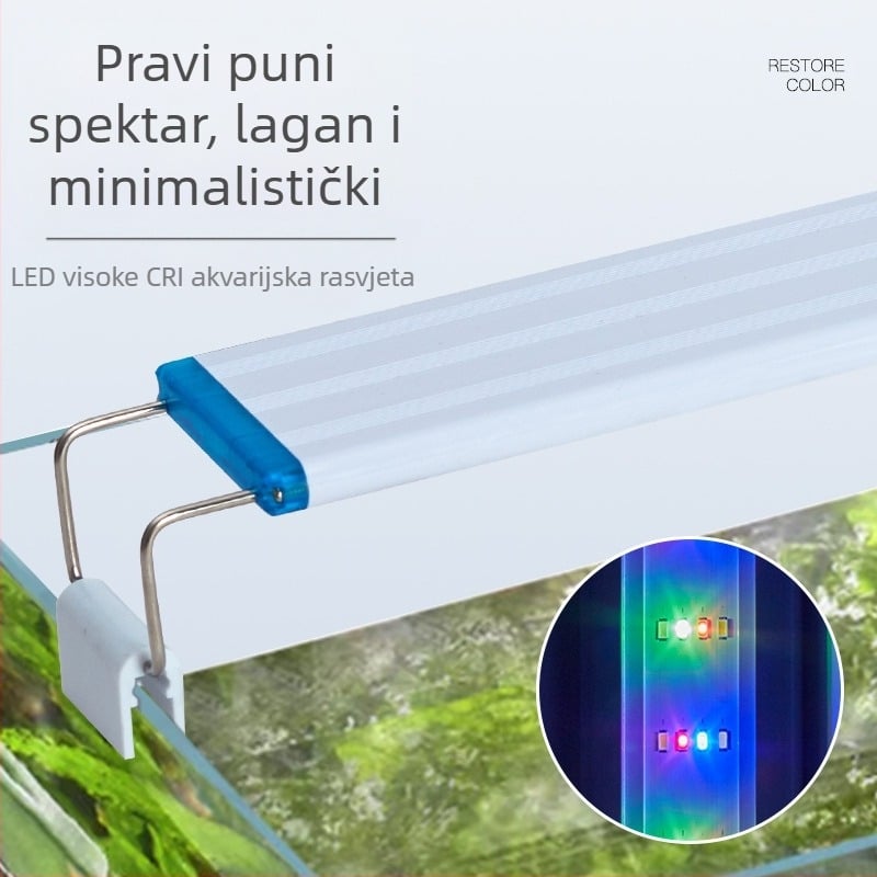 LED akvarijska svjetiljka, PVC kućište, 6–20W, vodootporna, rasvjeta za vodene biljke i kornjače