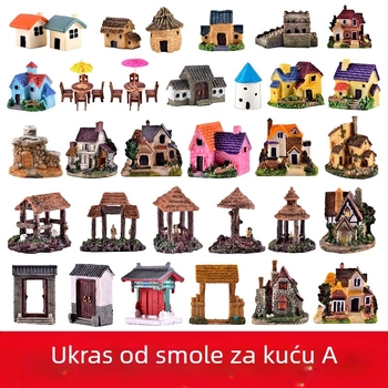 Smolasti mikro-krajolik sa sukulentima, dekorativna bonsai figura i model simulacije