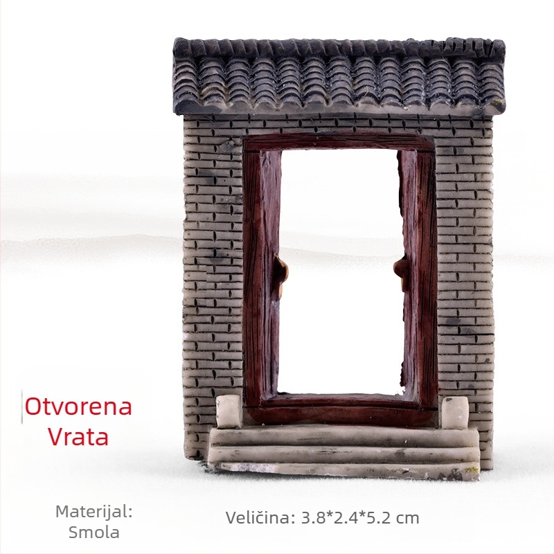 Smolasti mikro-krajolik sa sukulentima, dekorativna bonsai figura i model simulacije