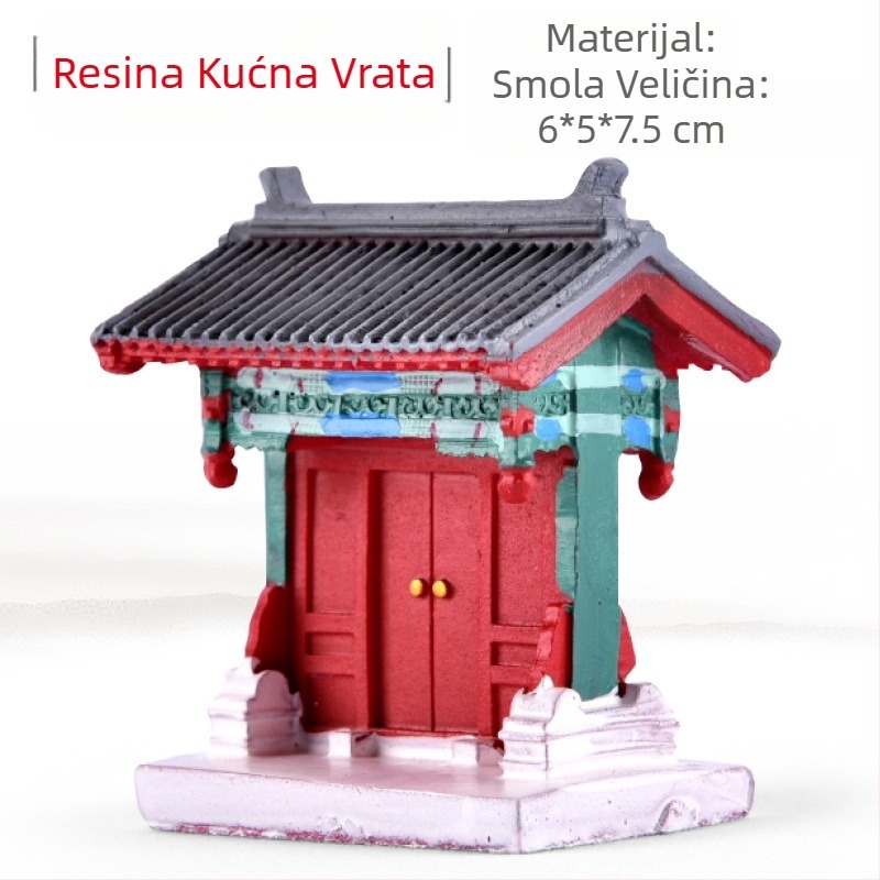 Smolasti mikro-krajolik sa sukulentima, dekorativna bonsai figura i model simulacije