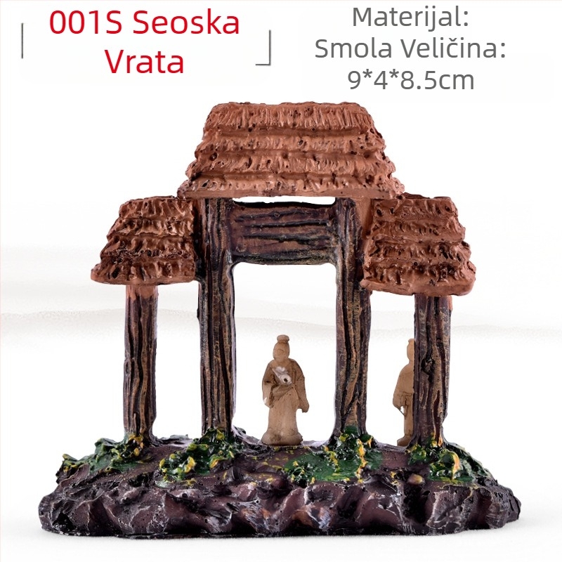 Smolasti mikro-krajolik sa sukulentima, dekorativna bonsai figura i model simulacije