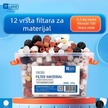 yee Filter materijal za akvarij: biokemijski keramički prsten s aktivnim ugljenom i vulkanskim kamenom (težina 0.5)
