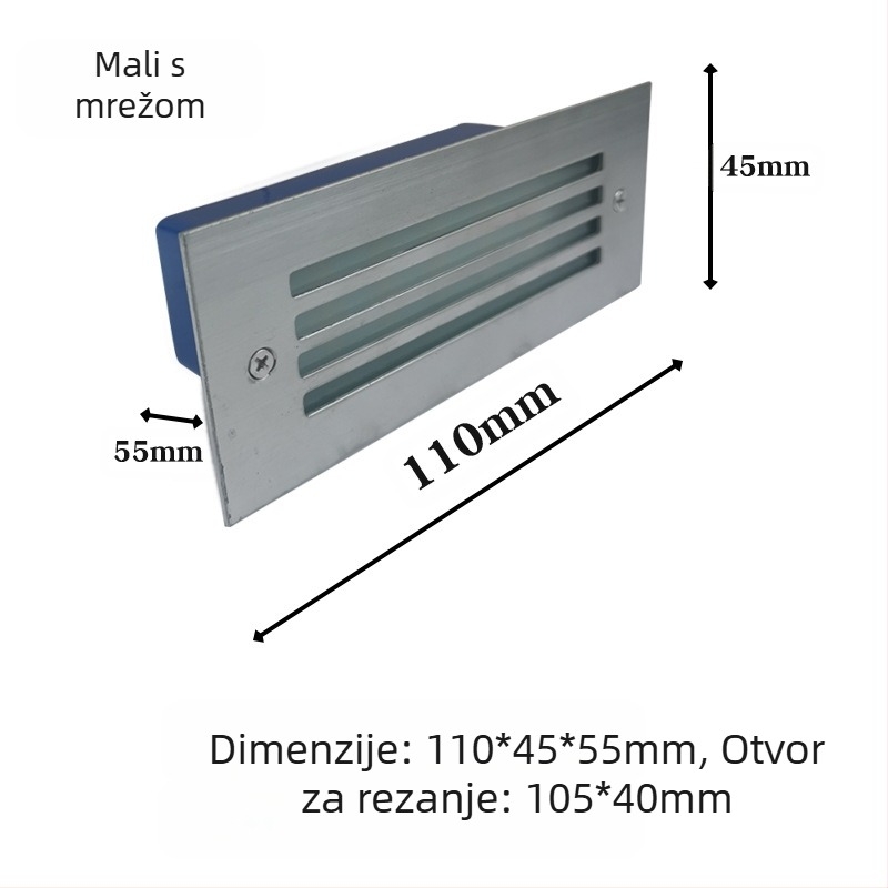 LED stepeno svjetlo vanjsko ugrađeno, model 2245, 220V, 10 LED, 110 lm, IP55