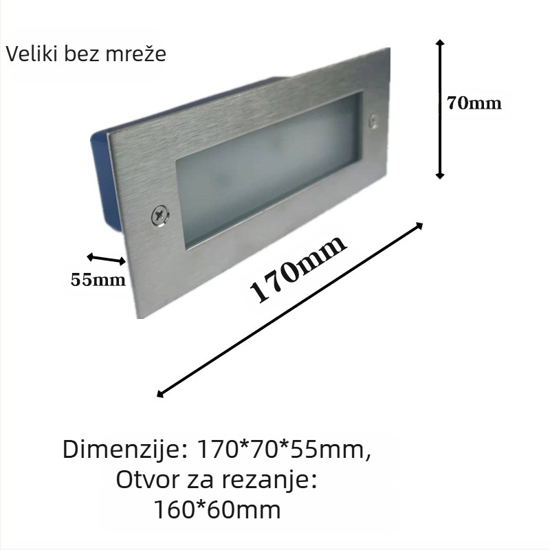 LED stepeno svjetlo vanjsko ugrađeno, model 2245, 220V, 10 LED, 110 lm, IP55