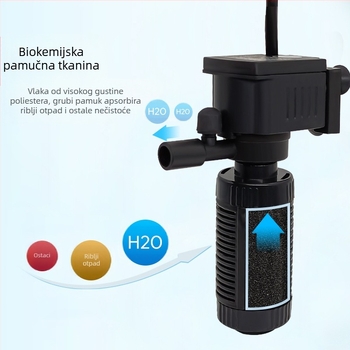 Garix mini filtr za akvarij — ugrađena izuzetno tiha filtrarna kamera i pumpa za kisik, tri u jednom; plastično kućište, 0,16 kg