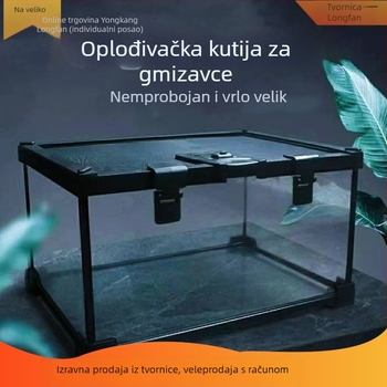 Staklena terarij s poklopcem za arborealne reptile, prašumski ekosustav, kutija za uzgoj gekona