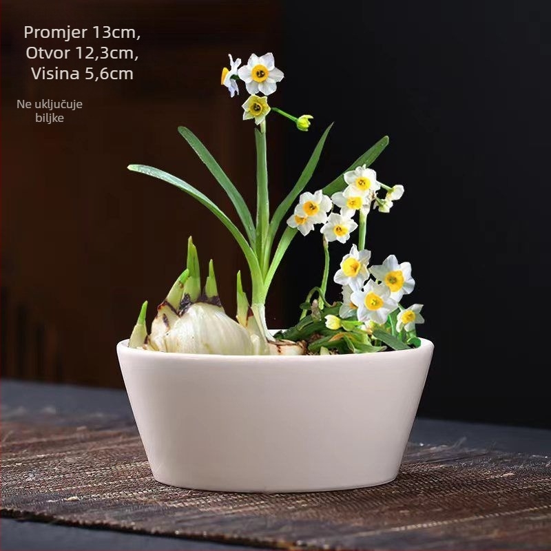 Keramički cvjetni lonac za podnu upotrebu, jednostavan dizajn, kućno vrtlarstvo