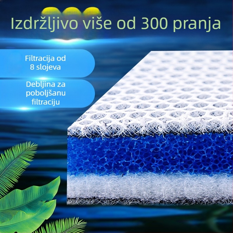 Filter pamuk za akvarij - bez ljepila, periva, visoka gustoća, 8D filter pamuk