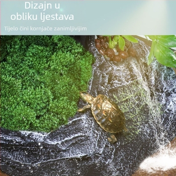 Platforma za kornjače za sunčanje i penjanje s skrivenom špiljom – materijal: smola; dizajn krajolika; marka Barbarous Growth