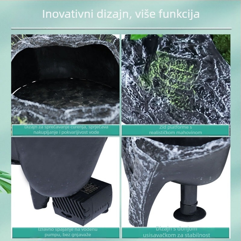 Platforma za kornjače za sunčanje i penjanje s skrivenom špiljom – materijal: smola; dizajn krajolika; marka Barbarous Growth