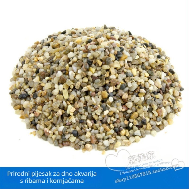 Akvarijske krajolinske kamenje: mješavina staklenih perli, kristala, riječnog pijeska i šljunka (kutija 10 kg, 0,5 kg po komadu, Marka Strong Merchants)