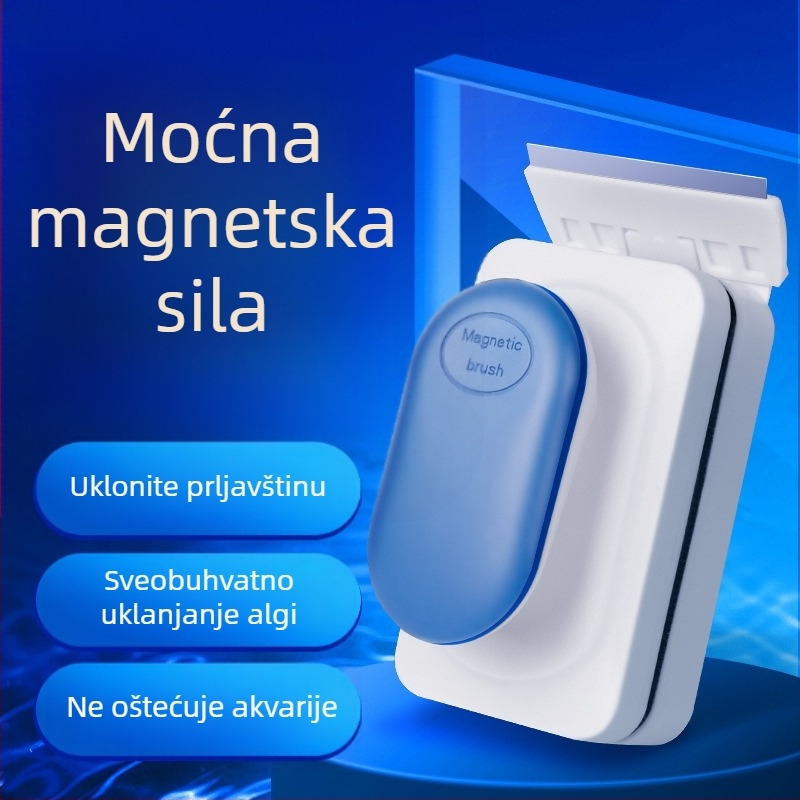 Jingye magnetska četka za čišćenje stakla u akvariju — snažno usisavanje, može se objesiti, plastično kućište, uklanjanje algi