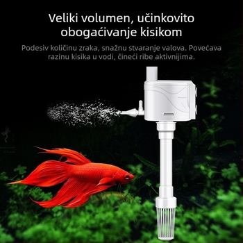 Akvarijska 3-u-1 potopna pumpa za filtraciju i oksigenaciju — ABS materijal, trostruki dizajn, broj Xuan Song (ABS; Funkcija: stvara valove i oksigenira; Glavna namjena: filtracija i oksigenacija; Stil: 3-u-1 potopna pumpa)