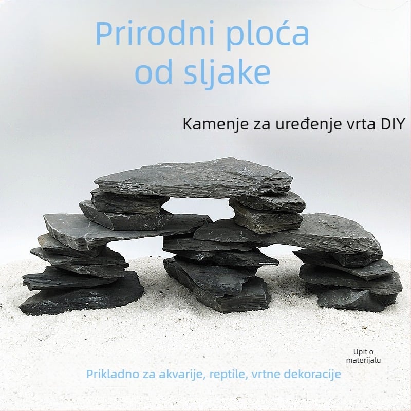 Terarij za Kornjače: platforma za sunčanje od kamenih ploča, dekorativno kamenje