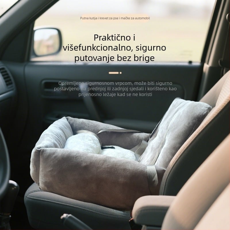 Univerzalno auto gnijezdo za mačke, od tkanine, sve sezone, s ručkom