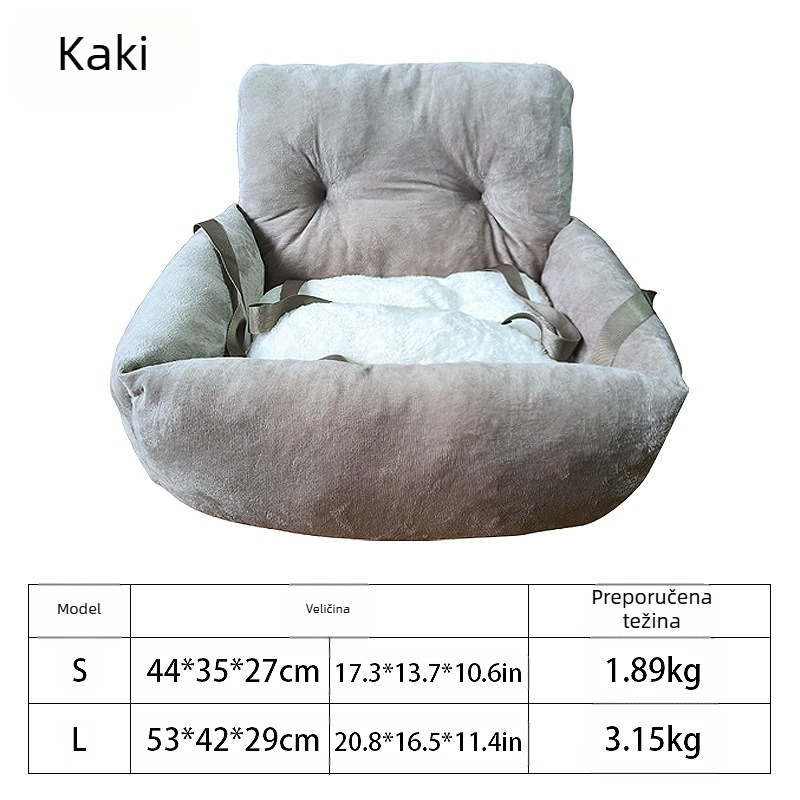 Univerzalno auto gnijezdo za mačke, od tkanine, sve sezone, s ručkom