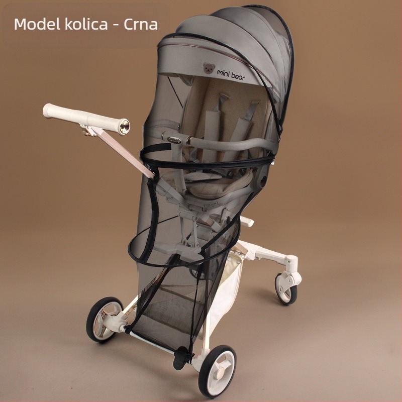 Mreža za kolica protiv komaraca, s punim pokrivanjem, otporna na vjetar, sjenilo, sklopiva