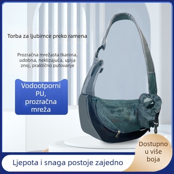 Prozračna torba za kućne ljubimce za mačke i male pse, prijenosna na ramenu ili crossbody