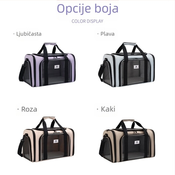 Hengjia poliesterska torba za prijevoz kućnih ljubimaca s crossbody remenom, prozračna, mekana konstrukcija, za mačke i male pse