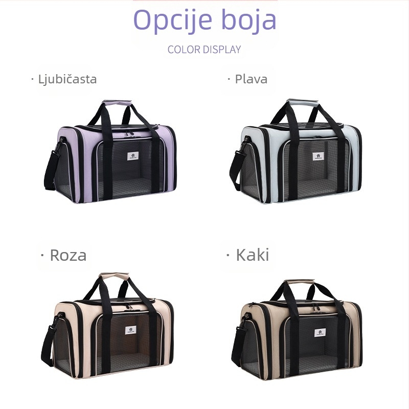 Hengjia poliesterska torba za prijevoz kućnih ljubimaca s crossbody remenom, prozračna, mekana konstrukcija, za mačke i male pse