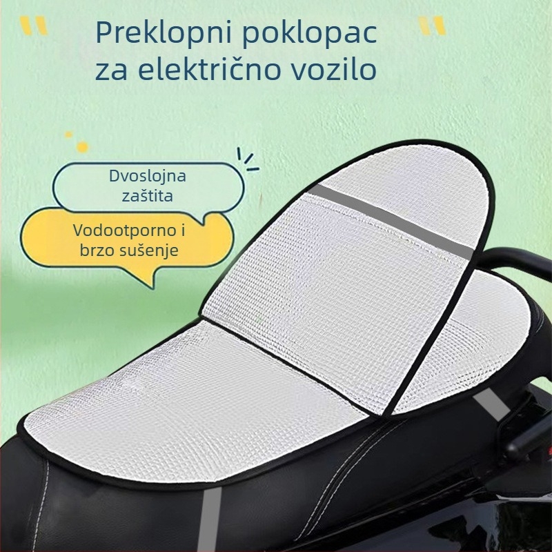 Jastučnica za sjedalo električnog vozila s UV zaštitom, ljetna toplinska izolacija, protiv opeklina, vodootporna, universalno za motocikle