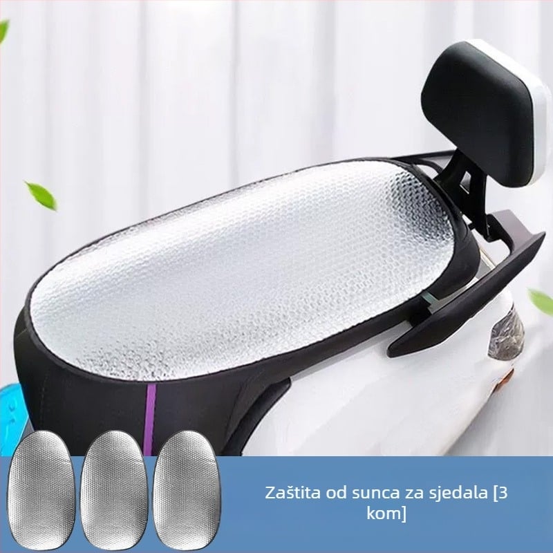 Jastučnica za sjedalo električnog vozila s UV zaštitom, ljetna toplinska izolacija, protiv opeklina, vodootporna, universalno za motocikle