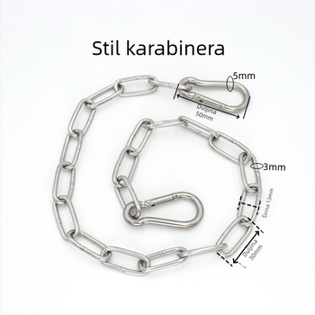 Nehrđajući čelični zavareni lanac s opružnim karabinerom i spojnim prstenom za opterećeno vješanje