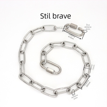 Nehrđajući čelični zavareni lanac s opružnim karabinerom i spojnim prstenom za opterećeno vješanje