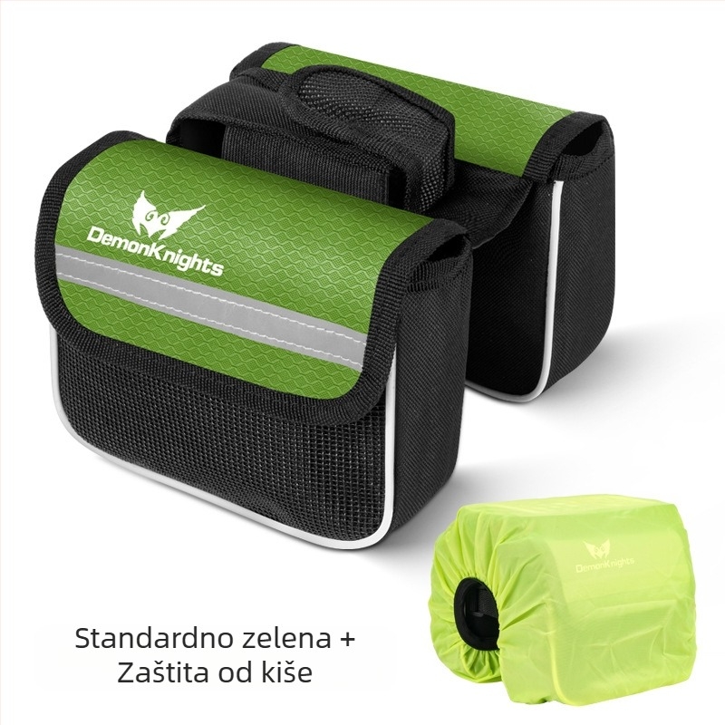Torba za bicikl za planinski bicikl s džepom na dodir zaslonu, zapremina 2,2 L, model HFG-0130, 600D rhombus tkanina, Magic Knight/DemonKnights