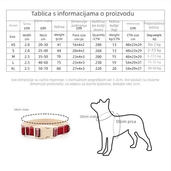 Ogrlica za psa od lana, podesiva, kopča, kaubojski stil